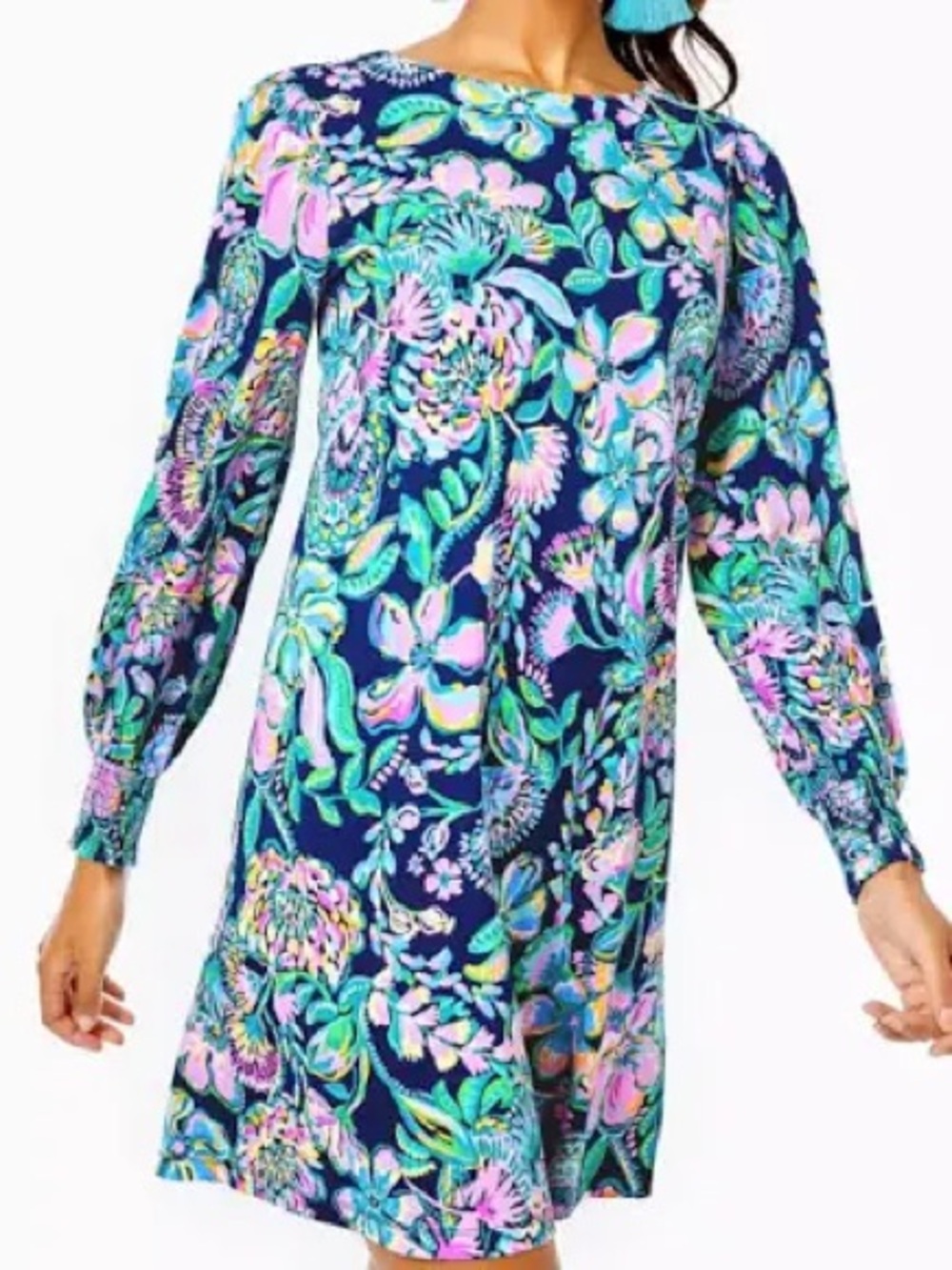 Lilly Pulitzer S Smocked Blue Floral Dress